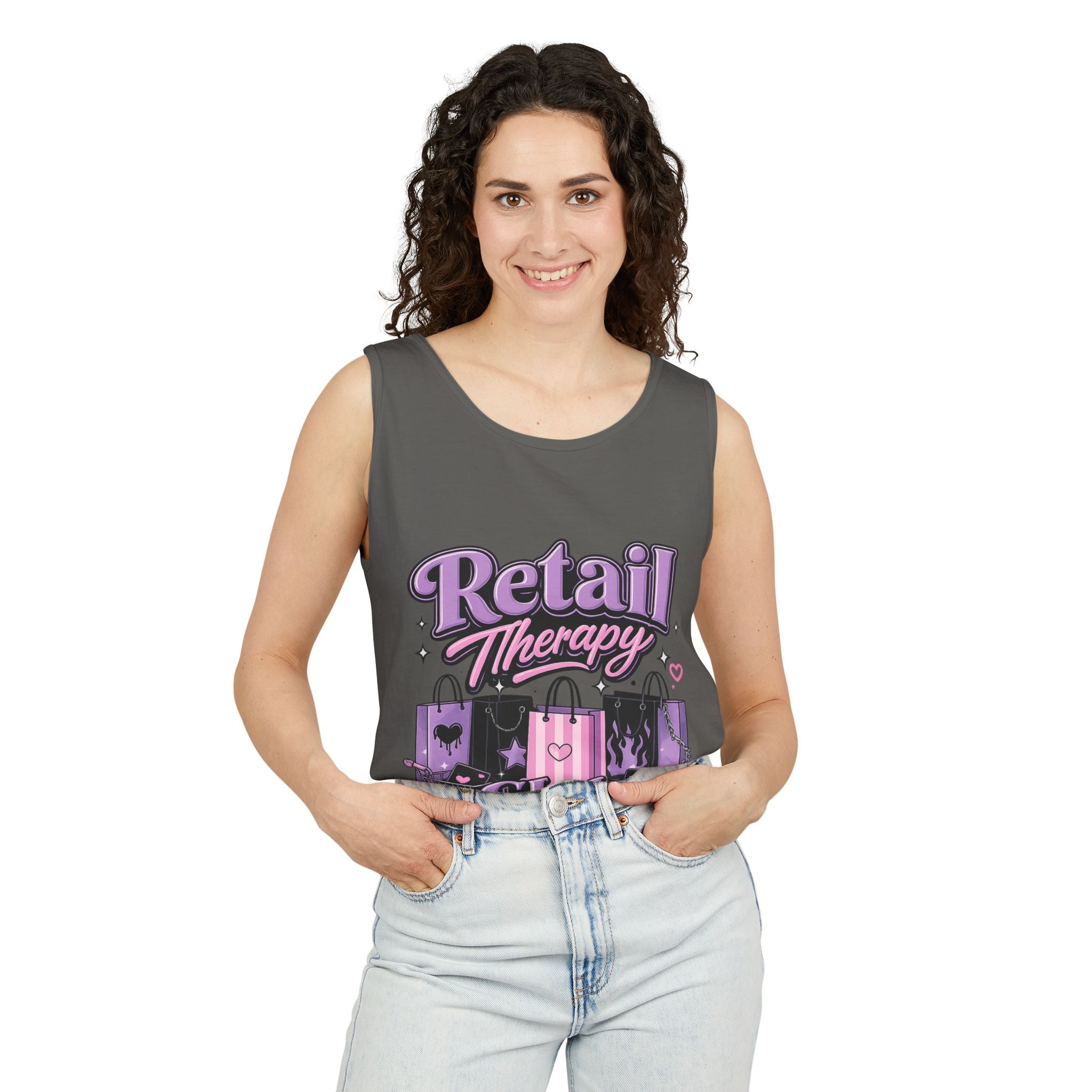 Retail Therapy Club Tank Top — Funny Shopping Lovers Graphic Tank