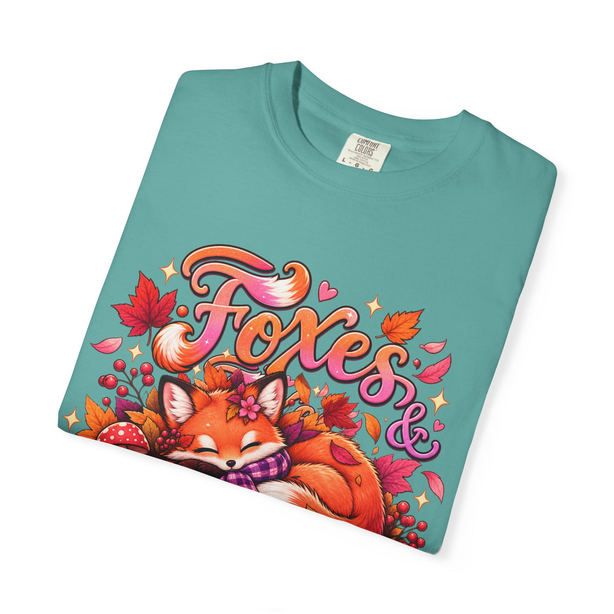 Foxes & Falling Leaves T-Shirt — Cozy Autumn Fox Graphic Tee