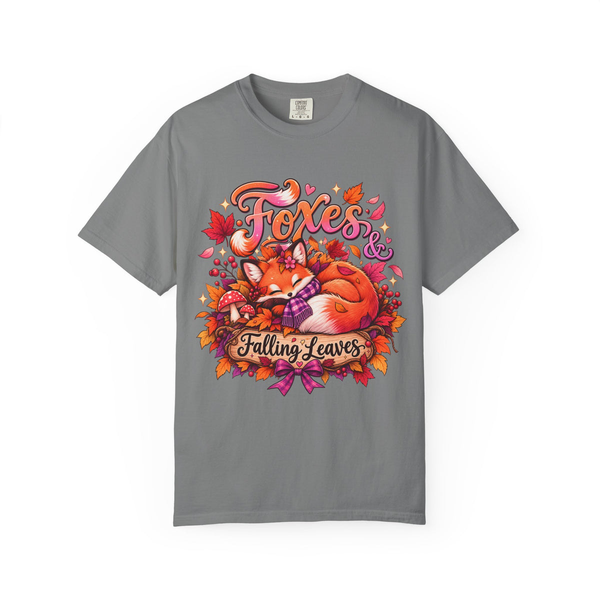 Foxes & Falling Leaves T-Shirt — Cozy Autumn Fox Graphic Tee