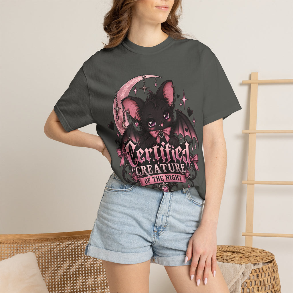 Certified Creature of the Night T-Shirt — Goth Bat Graphic Tee