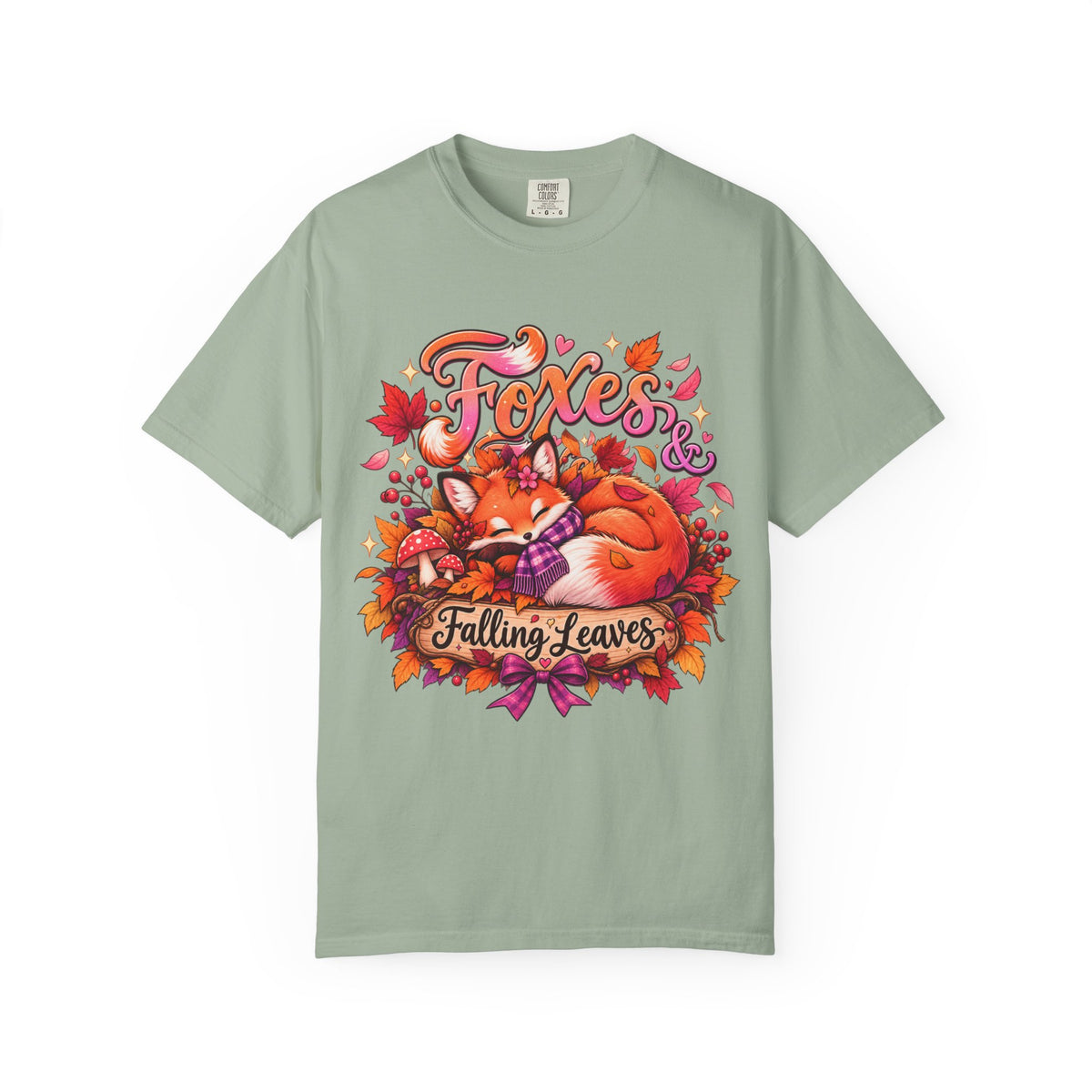 Foxes & Falling Leaves T-Shirt — Cozy Autumn Fox Graphic Tee