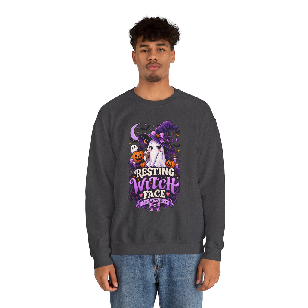 Sweatshirt — "Resting Witch Face" Halloween Crewneck