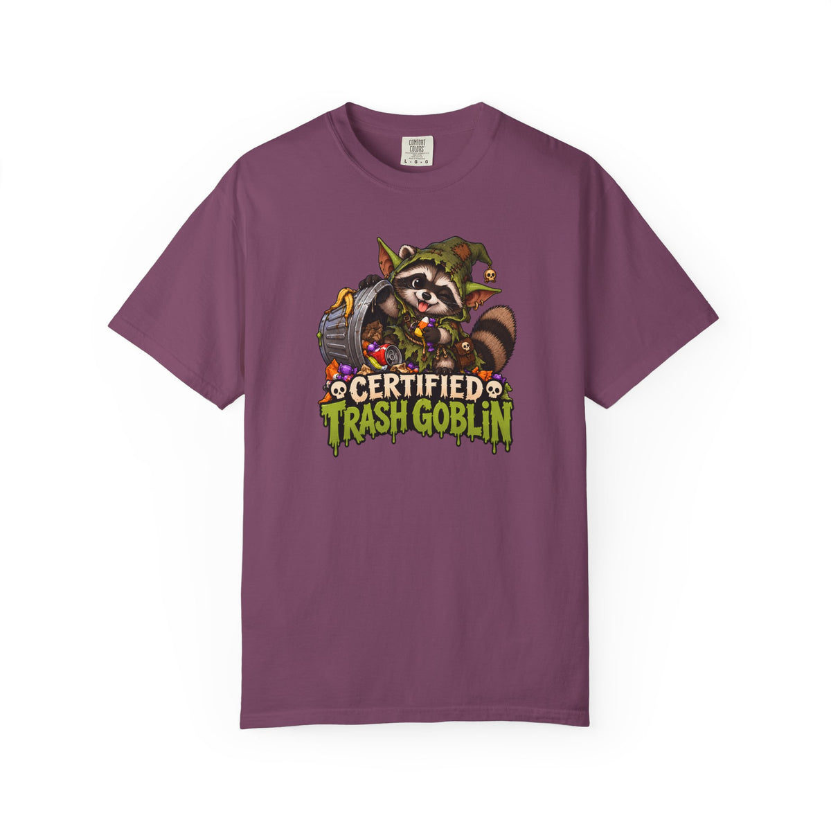 Certified Trash Goblin T-Shirt — Cute Mischief Raccoon Graphic Tee