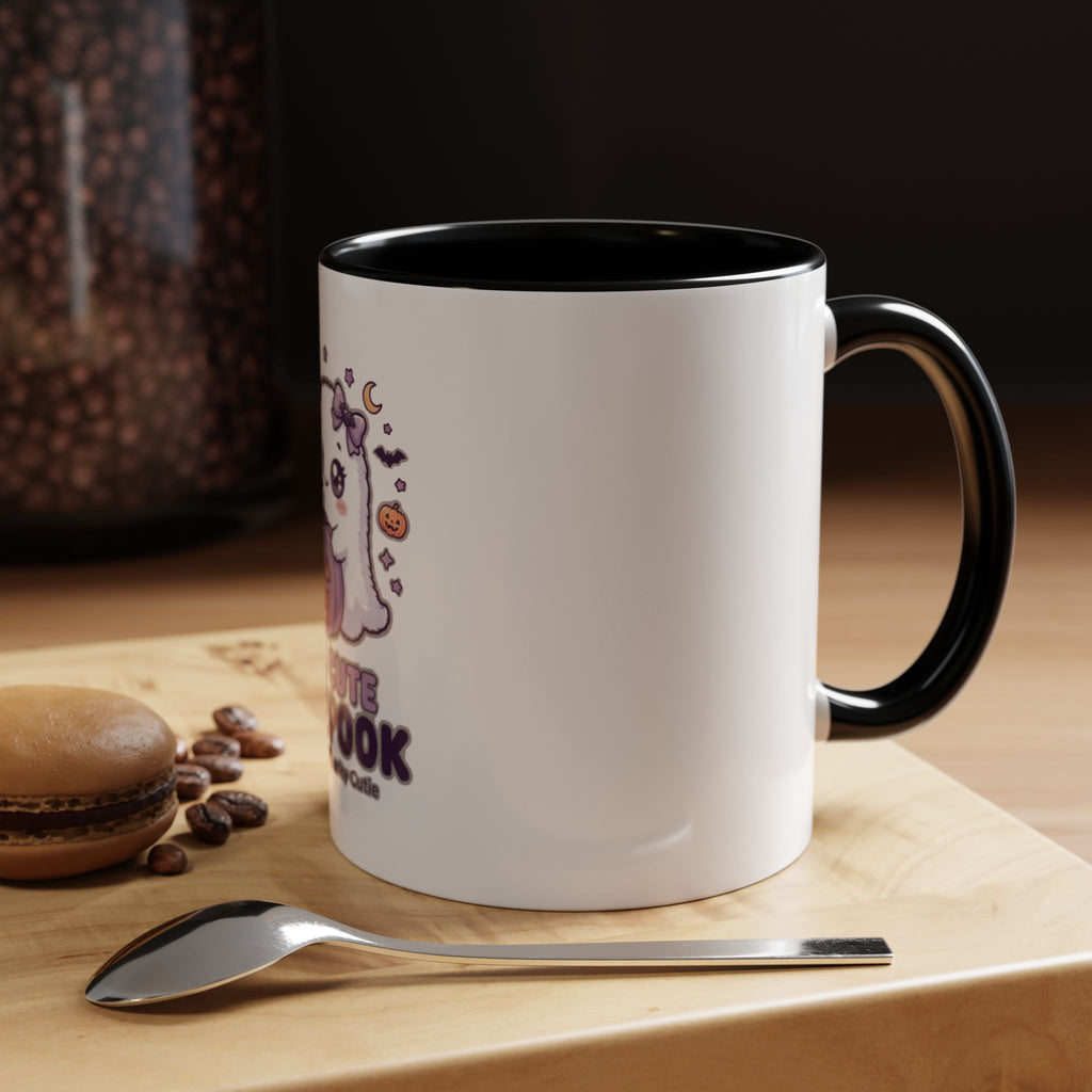 Too Cute to Spook Coffee Mug — Halloween Ghost Pumpkin Accent Mug (11/15oz)