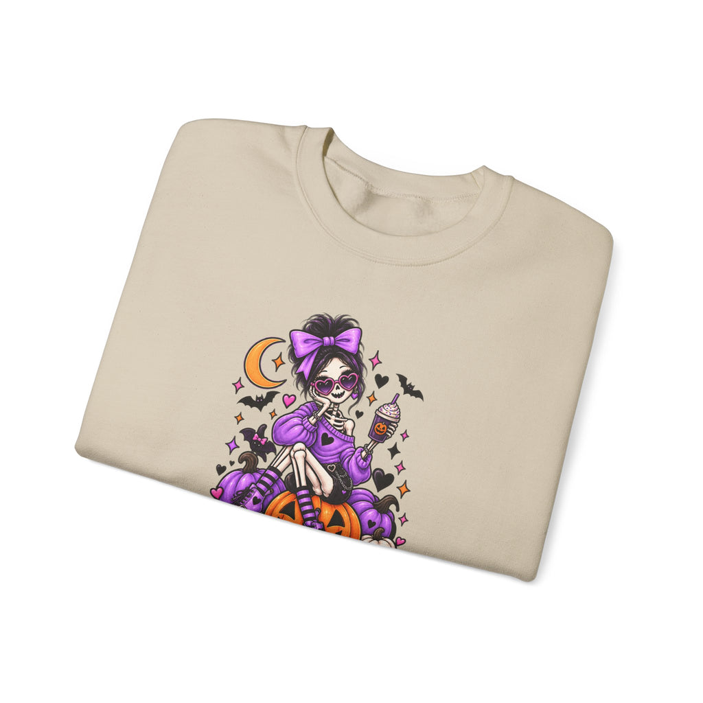 Drop Dead Gorgeous Halloween Sweatshirt — Gothic Pinup Vampire Design