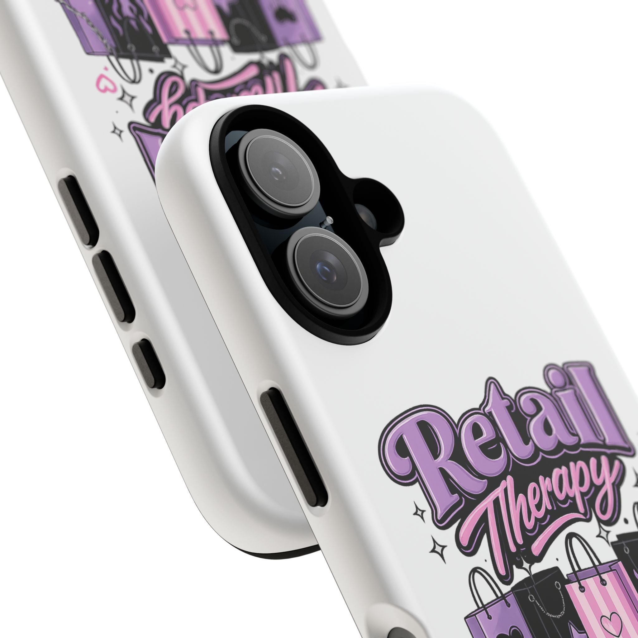 Phone Case - "Retail Therapy Club" Cute Pink & Purple Shopping Design