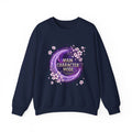 Main Character Mode Sweatshirt — Purple Floral Moon Crewneck