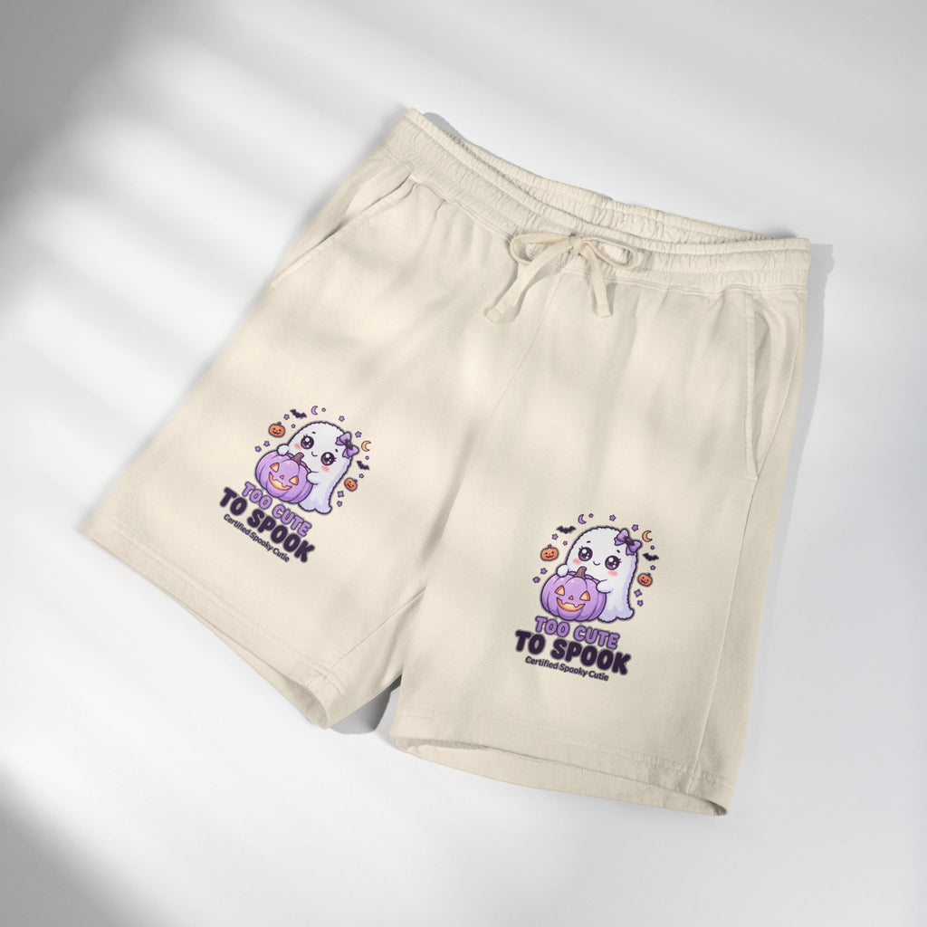 Cute Ghost 'Too Cute to Spook' Fleece Sweat Shorts