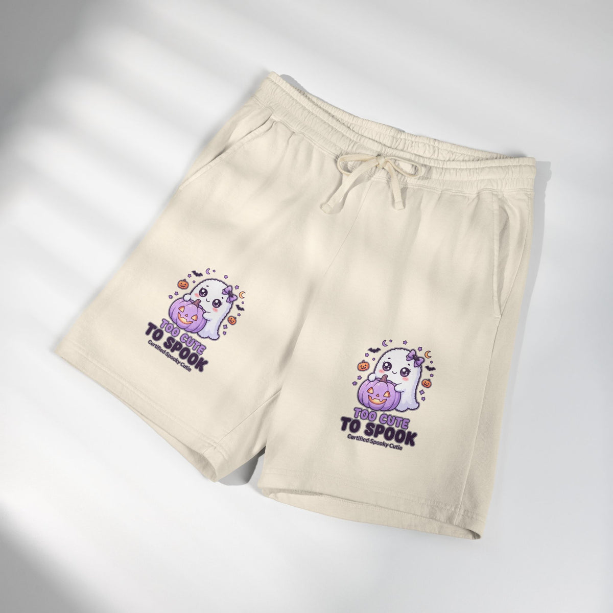 Cute Ghost 'Too Cute to Spook' Fleece Sweat Shorts