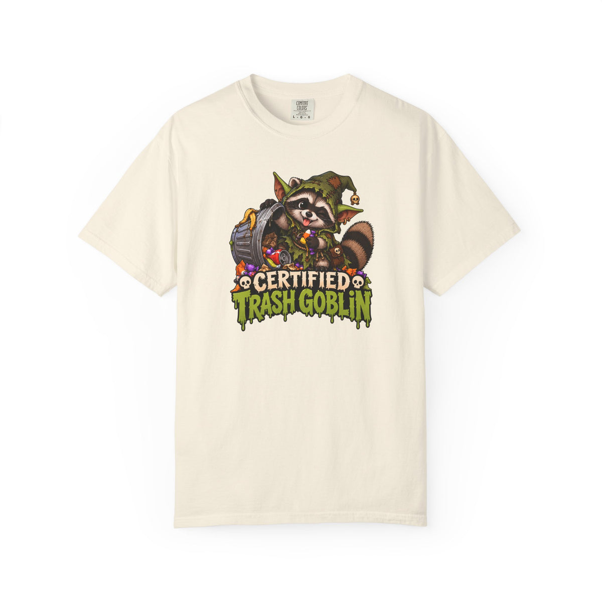 Certified Trash Goblin T-Shirt — Cute Mischief Raccoon Graphic Tee