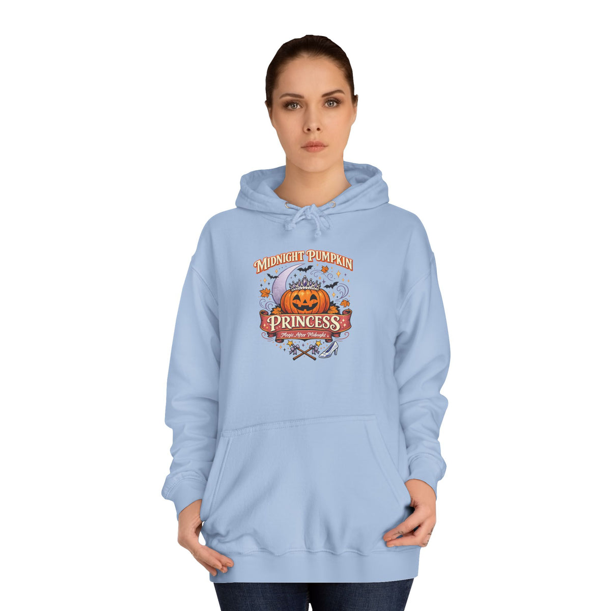 Pumpkin Princess College Hoodie — Fall Halloween Cute Graphic Hoodie