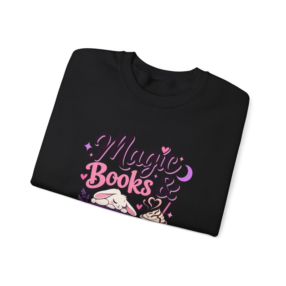 Sweatshirt — "Magic, Books & Coffee" Cozy Reading Crewneck