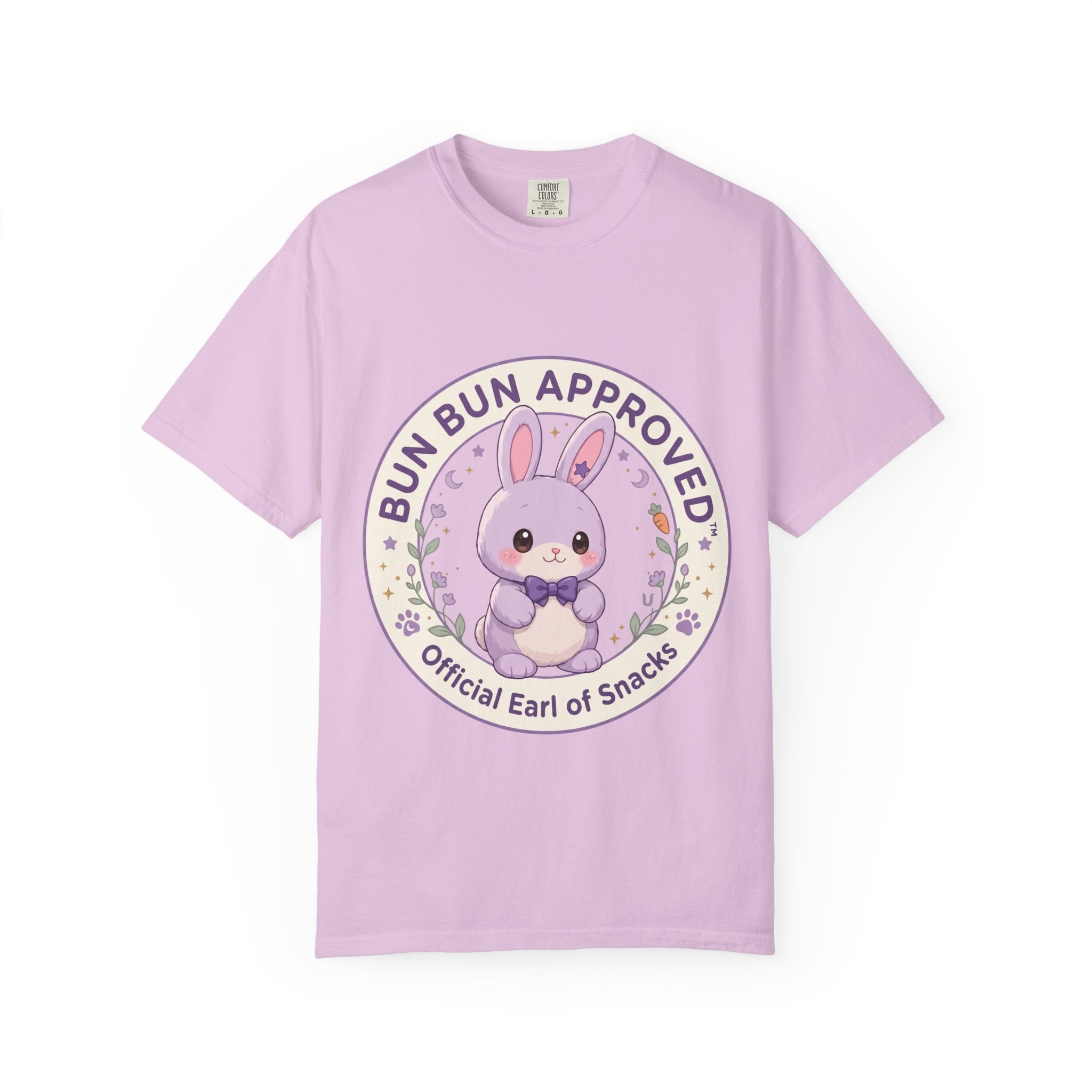 Bun Bun Approved Bunny T‑Shirt — "Official Earl of Snacks" Cute Pastel Tee