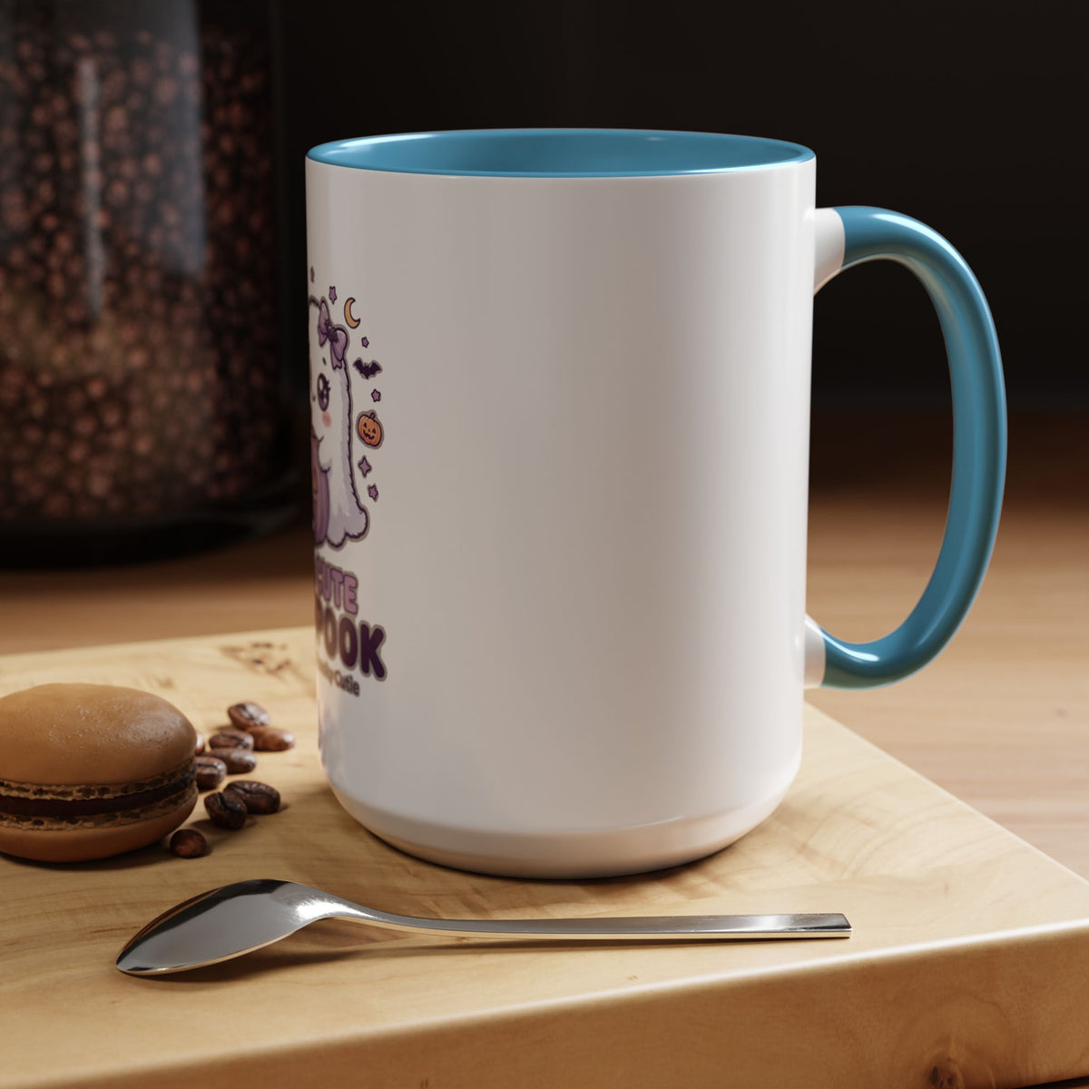 Too Cute to Spook Coffee Mug — Halloween Ghost Pumpkin Accent Mug (11/15oz)