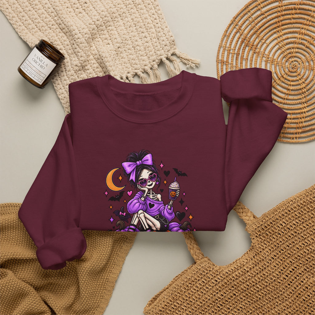 Drop Dead Gorgeous Halloween Sweatshirt — Gothic Pinup Vampire Design