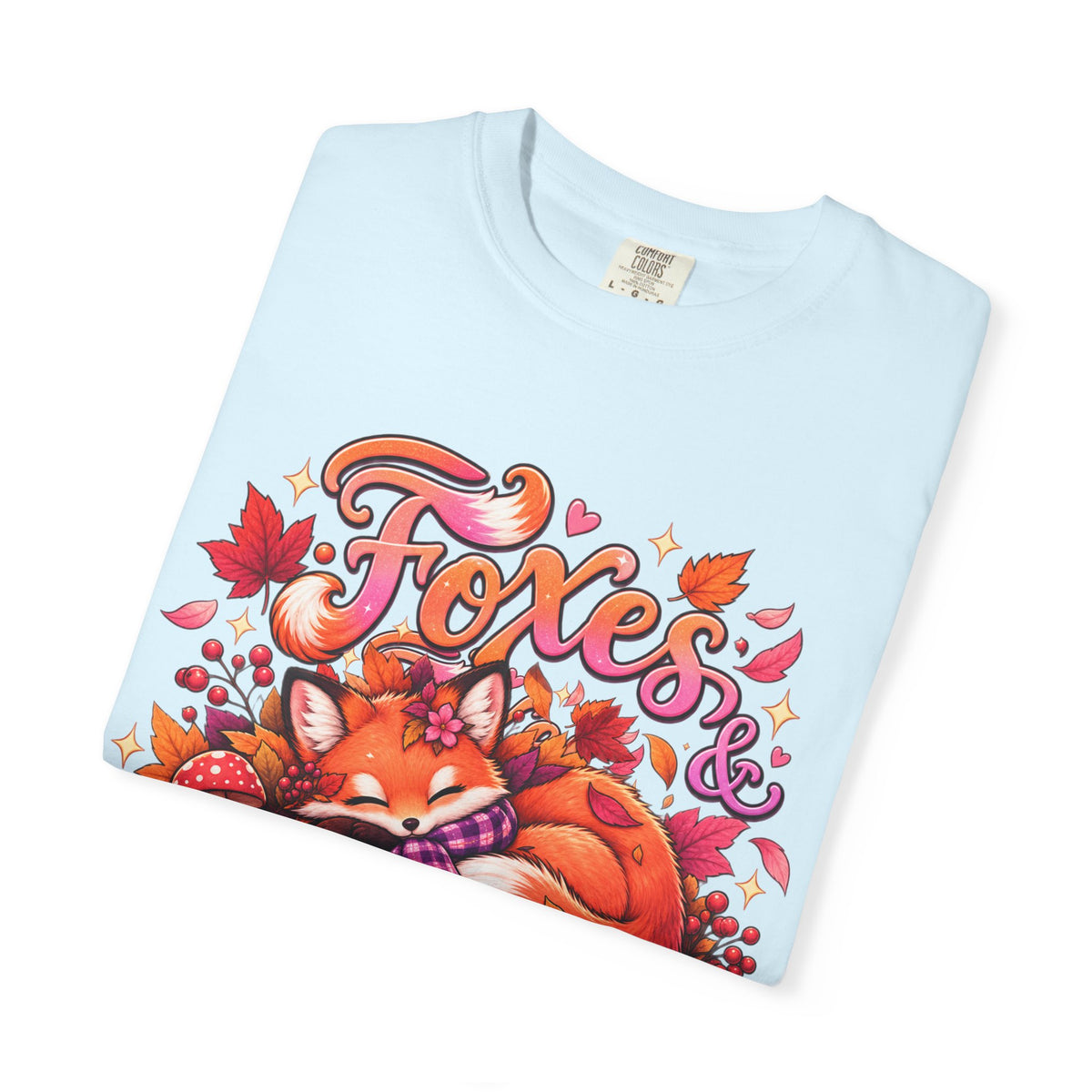 Foxes & Falling Leaves T-Shirt — Cozy Autumn Fox Graphic Tee