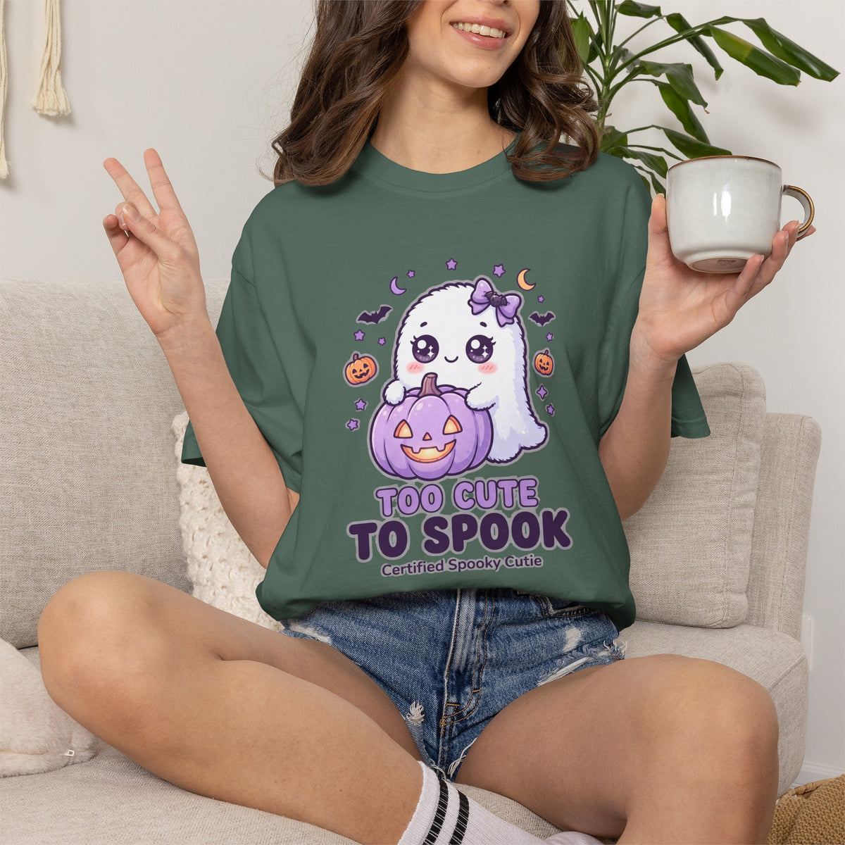 Too Cute to Spook Ghost T-Shirt — Cute Halloween Graphic Tee
