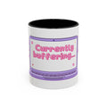 Accent Coffee Mug — "Currently Buffering" Cute Kawaii Laptop Design