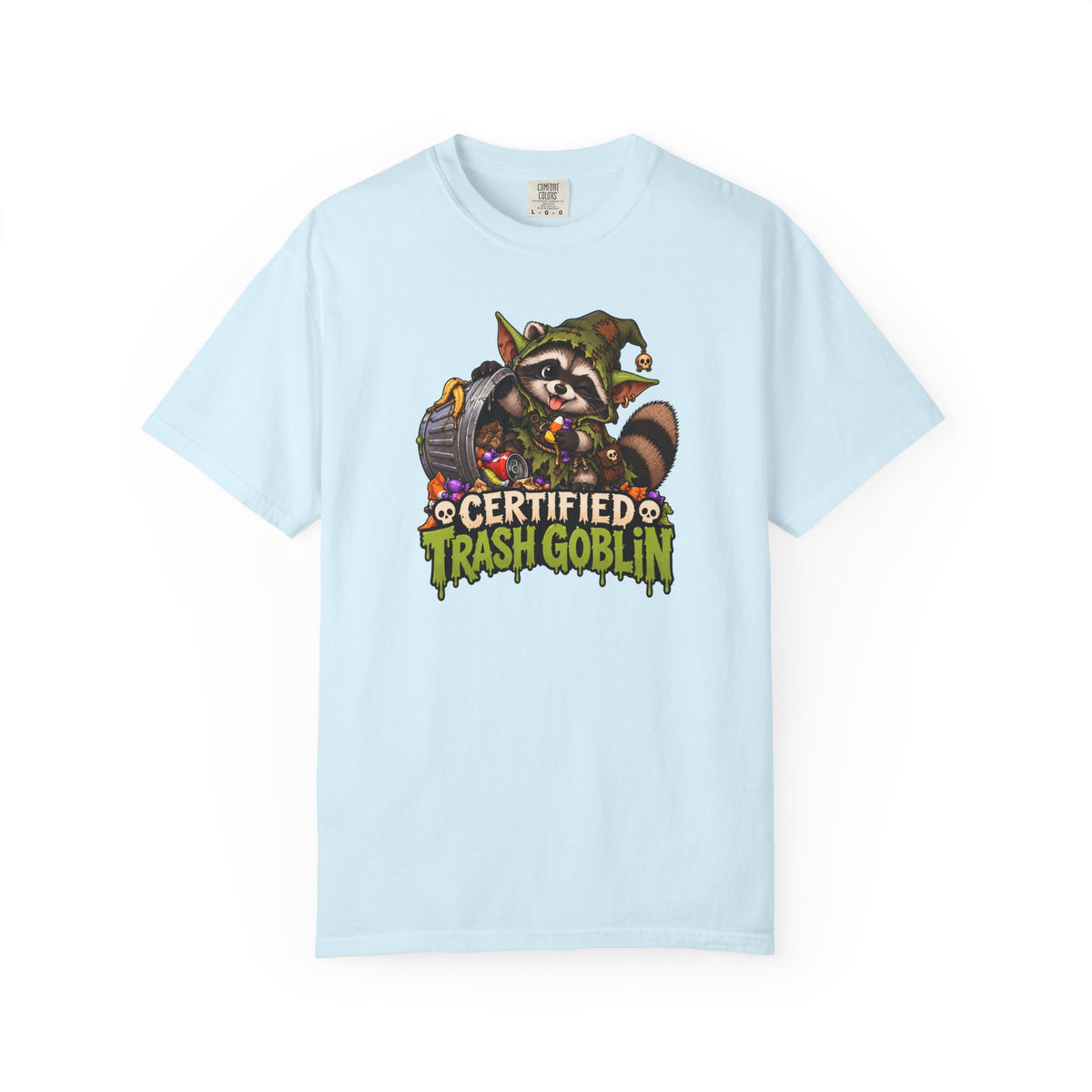 Certified Trash Goblin T-Shirt — Cute Mischief Raccoon Graphic Tee