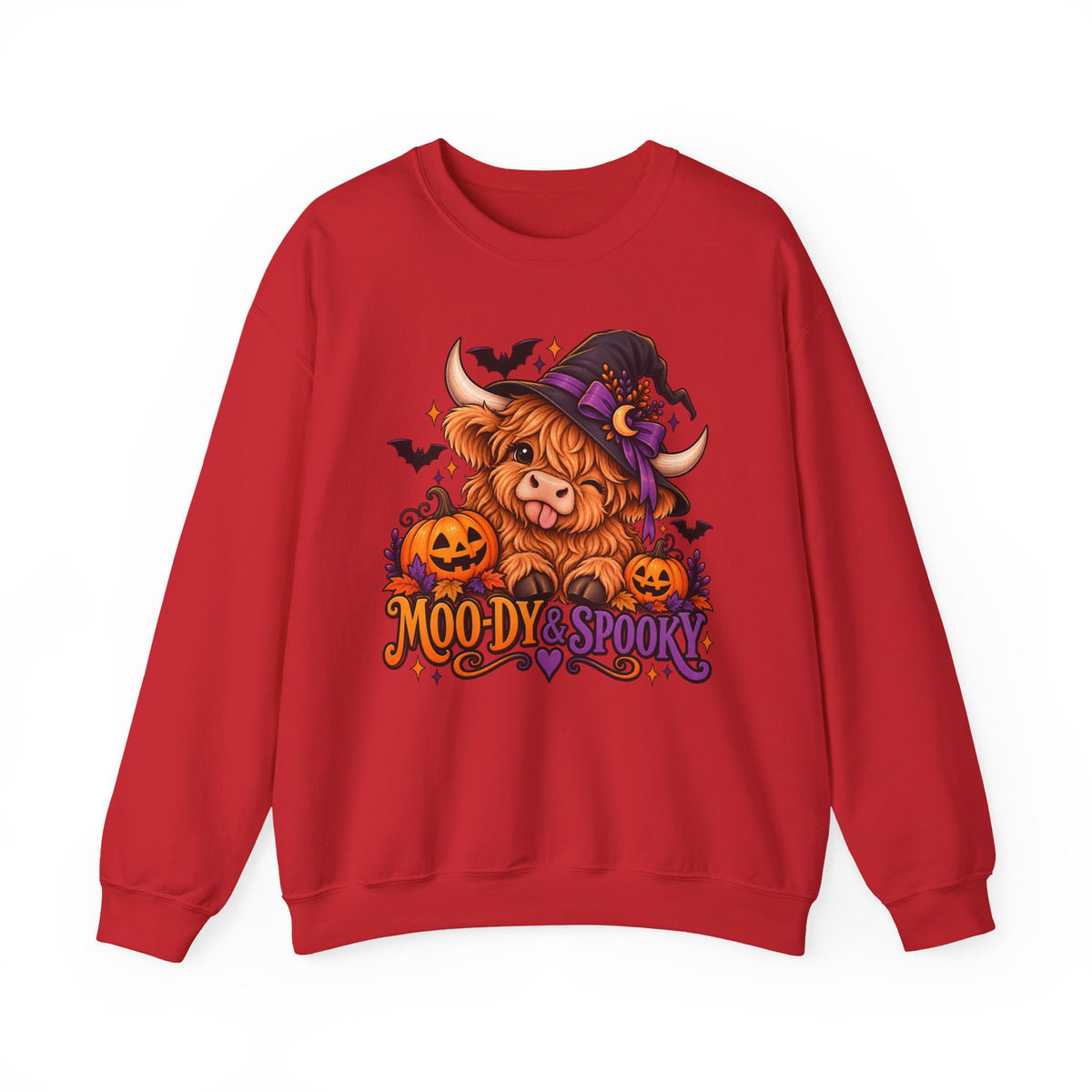 "Moo-dy & Spooky" Highland cow sweatshirt