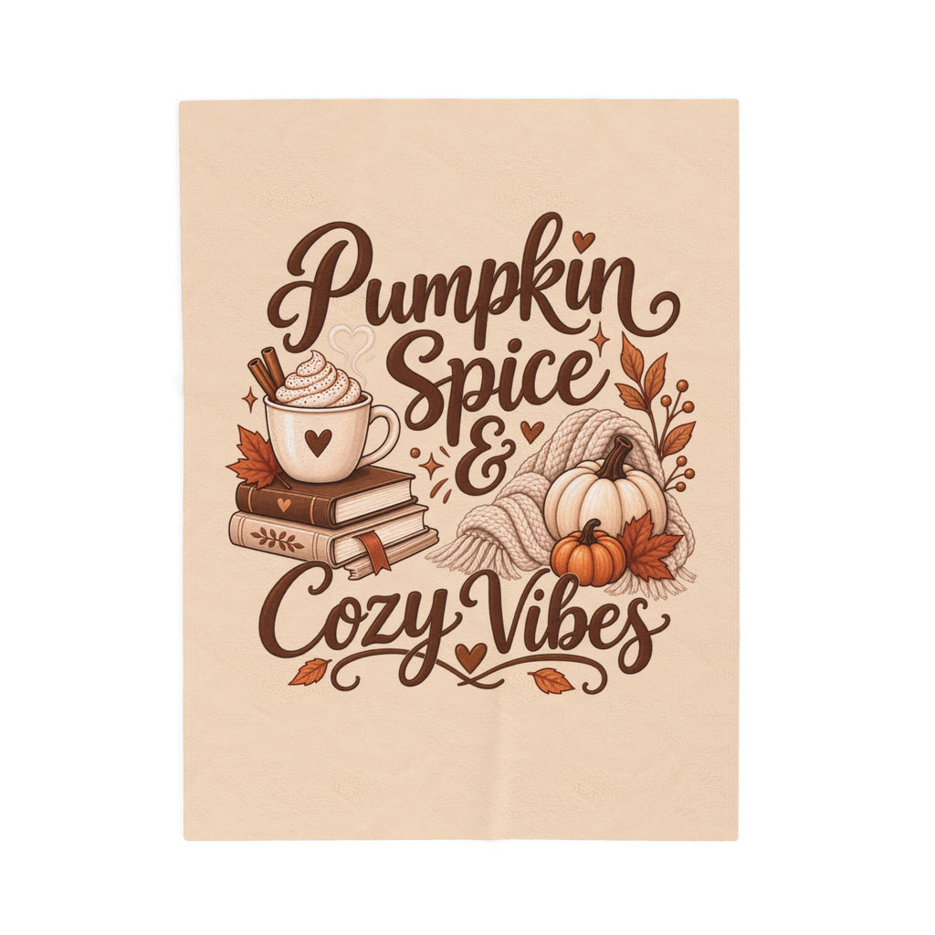 Pumpkin Spice & Cozy Vibes Velveteen Plush Blanket