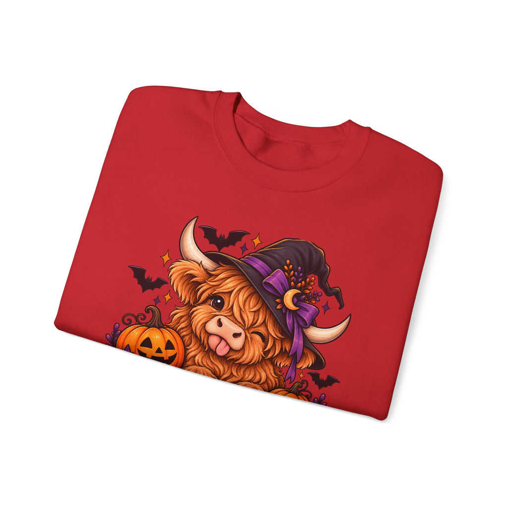 "Moo-dy & Spooky" Highland cow sweatshirt