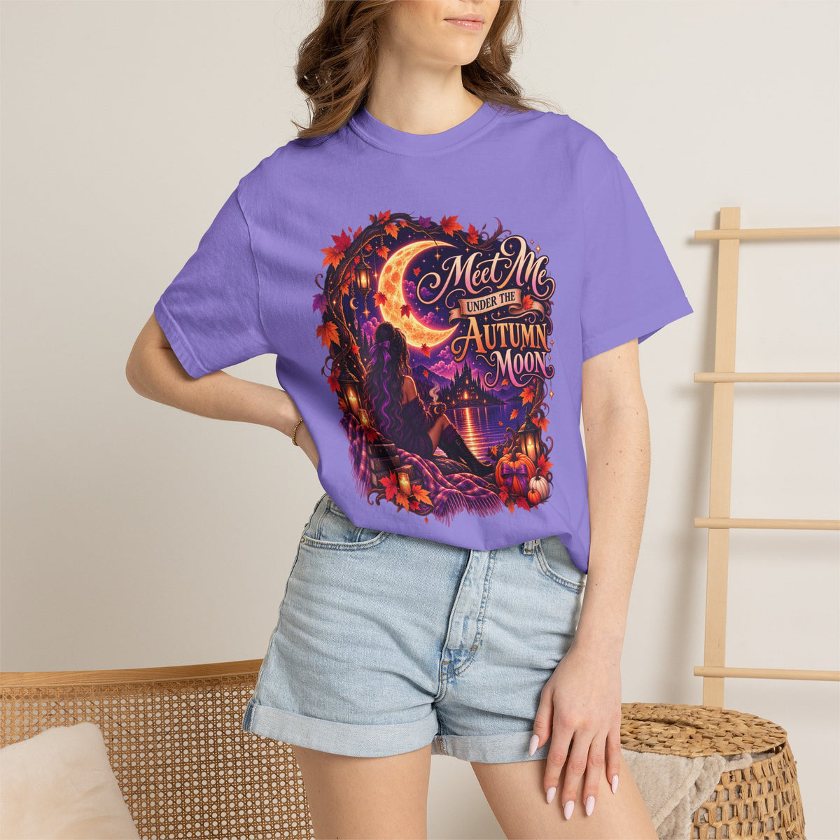 "Meet Me Under the Autumn Moon" Fall Graphic Tee