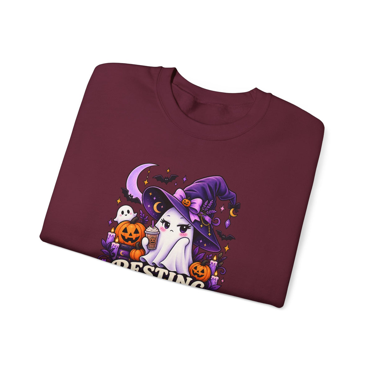 Sweatshirt — "Resting Witch Face" Halloween Crewneck