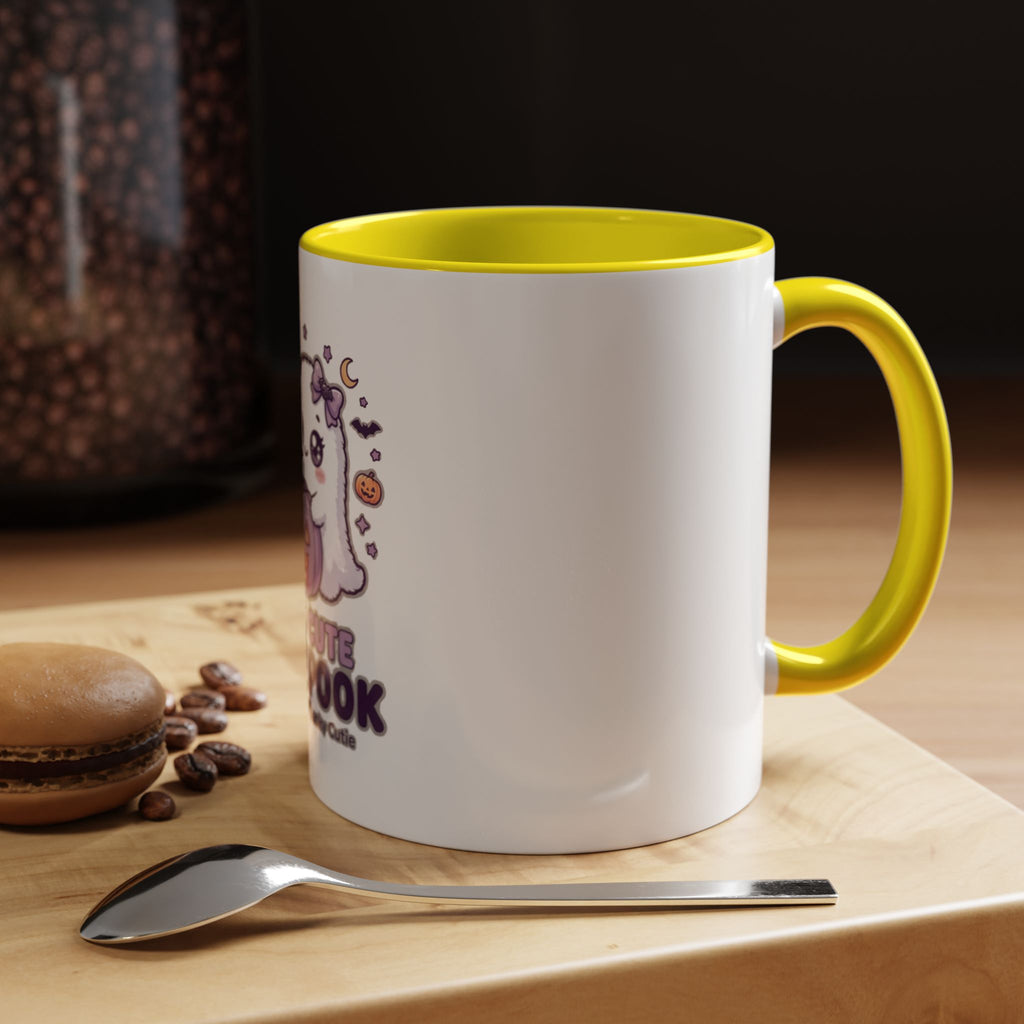 Too Cute to Spook Coffee Mug — Halloween Ghost Pumpkin Accent Mug (11/15oz)