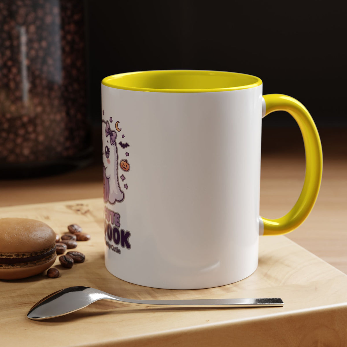 Too Cute to Spook Coffee Mug — Halloween Ghost Pumpkin Accent Mug (11/15oz)