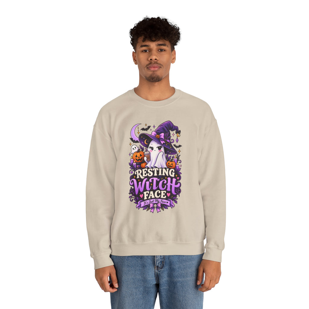 Sweatshirt — "Resting Witch Face" Halloween Crewneck