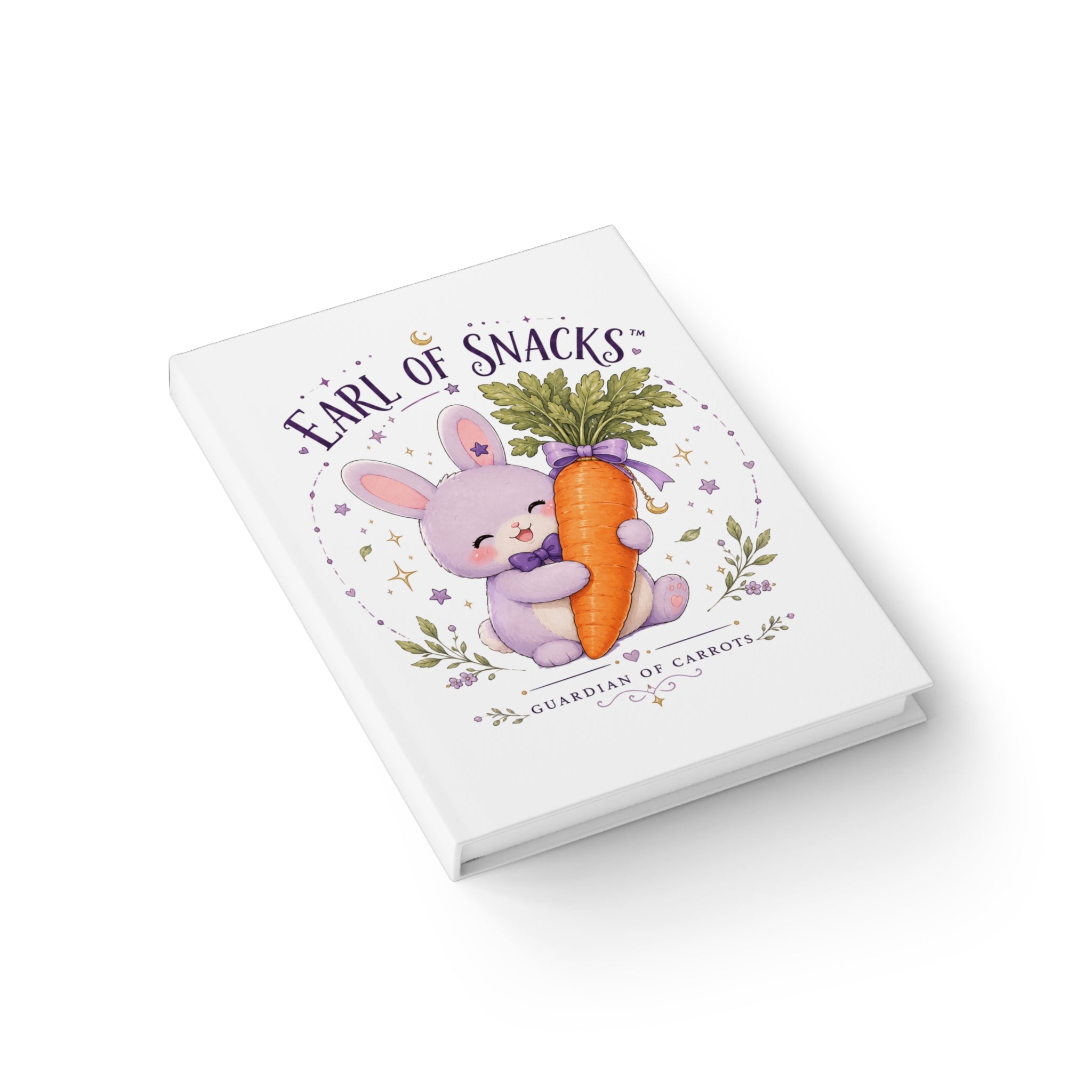 Earl of Snacks Bunny Journal — Ruled Lined Notebook, Cute Rabbit & Carrot Gift
