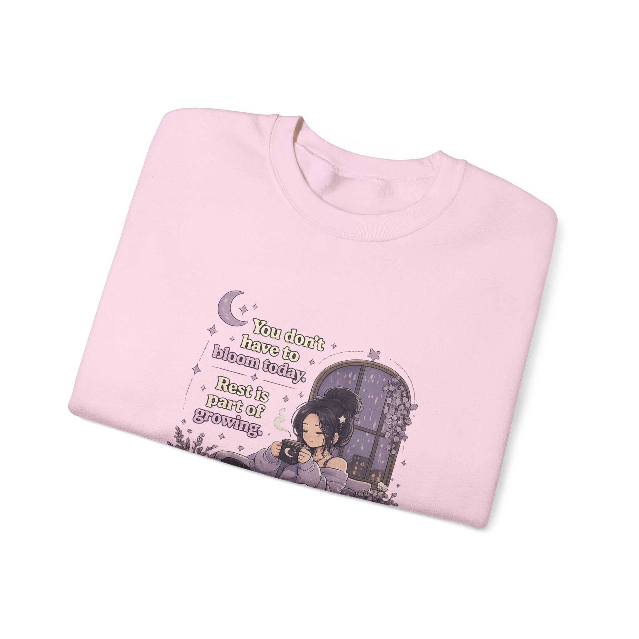 Cozy Witchy Girl Crewneck Sweatshirt — "The Moon...knows she..." Graphic