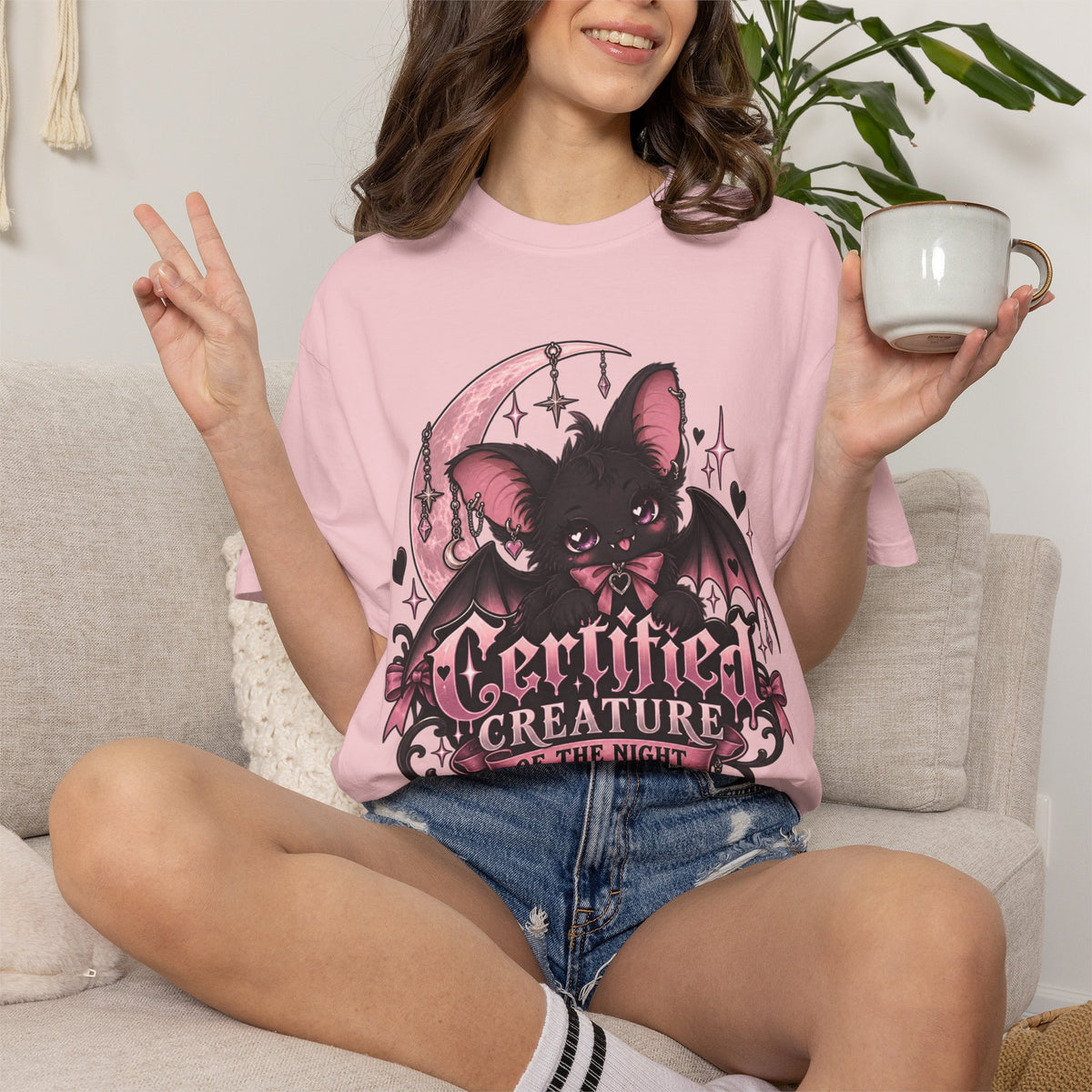 Certified Creature of the Night T-Shirt — Goth Bat Graphic Tee