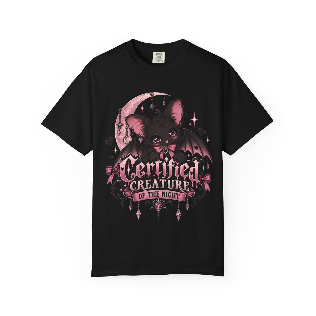 Certified Creature of the Night T-Shirt — Goth Bat Graphic Tee