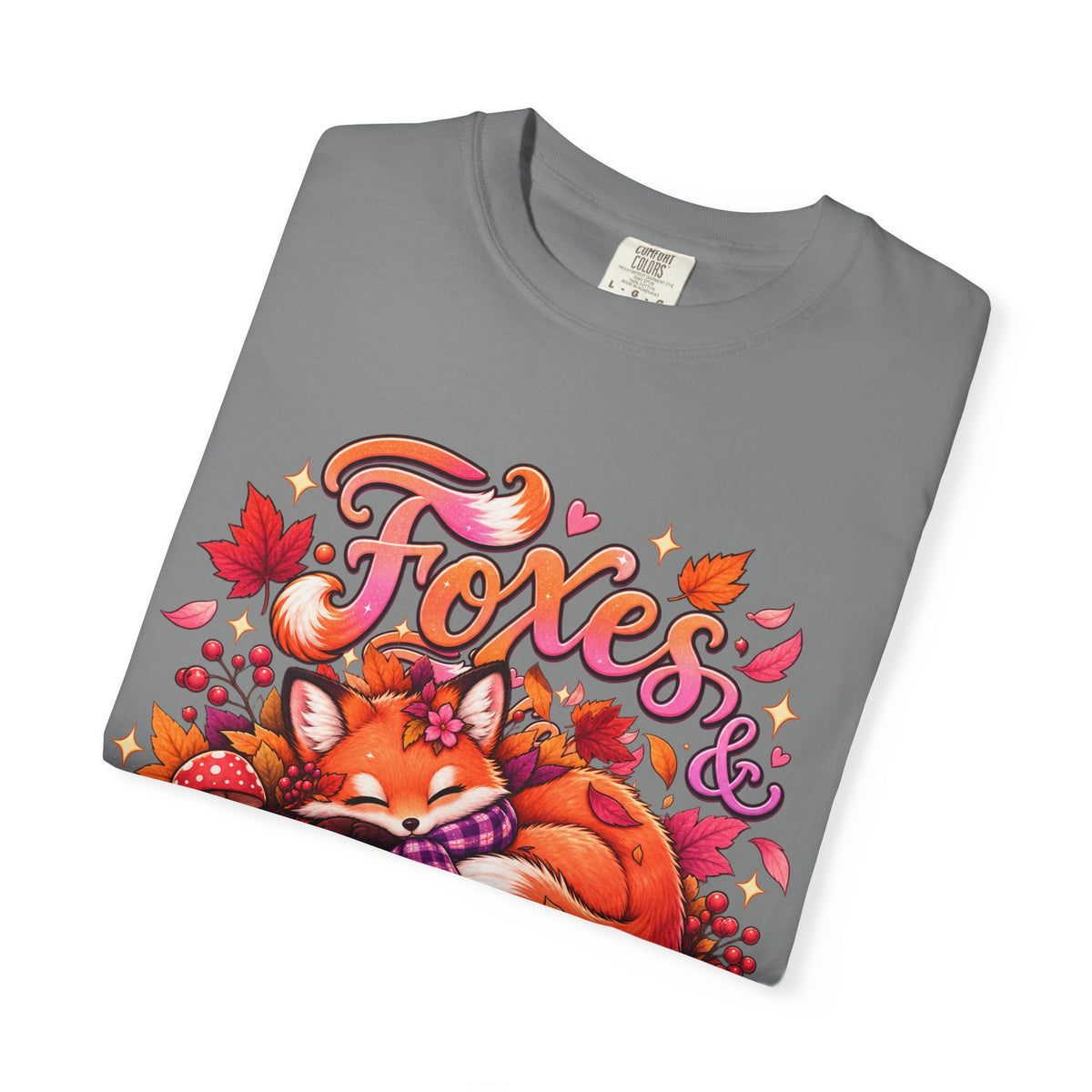 Foxes & Falling Leaves T-Shirt — Cozy Autumn Fox Graphic Tee