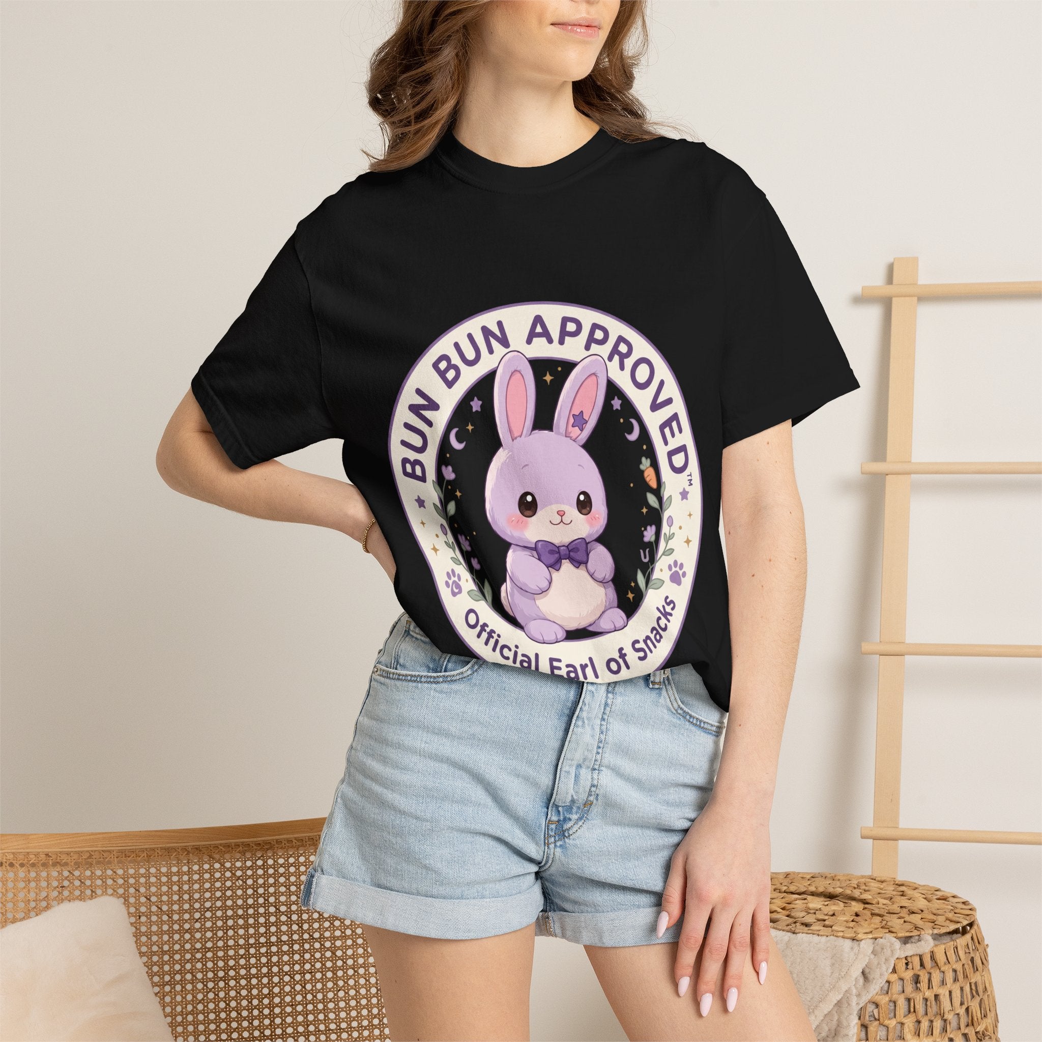 Bun Bun Approved Bunny T‑Shirt — "Official Earl of Snacks" Cute Pastel Tee