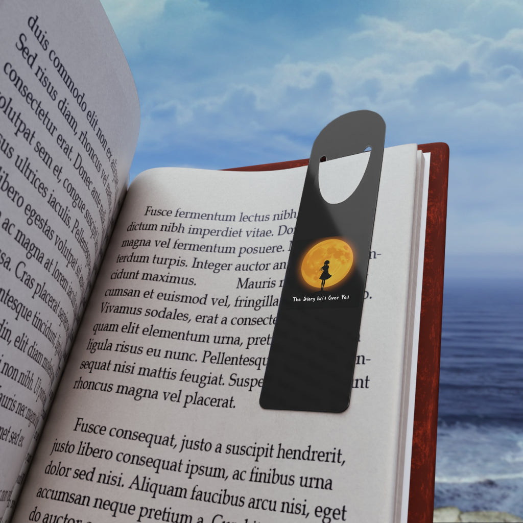 Witch Silhouette Moon Metal Bookmark —