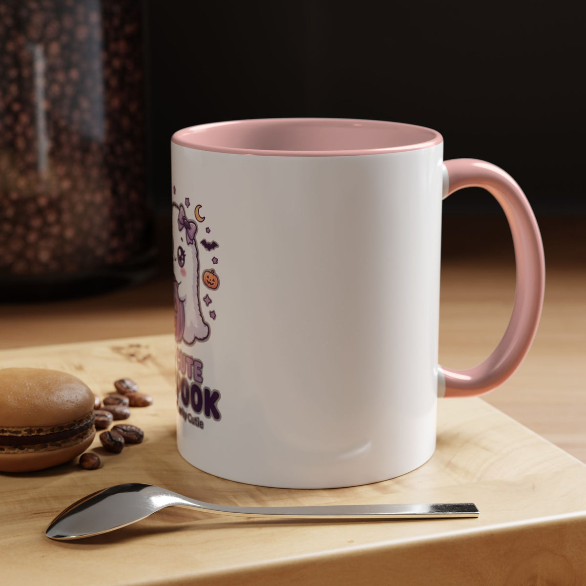 Too Cute to Spook Coffee Mug — Halloween Ghost Pumpkin Accent Mug (11/15oz)