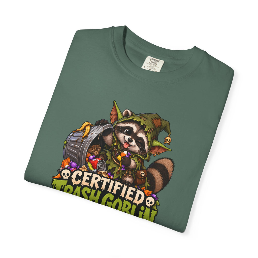 Certified Trash Goblin T-Shirt — Cute Mischief Raccoon Graphic Tee