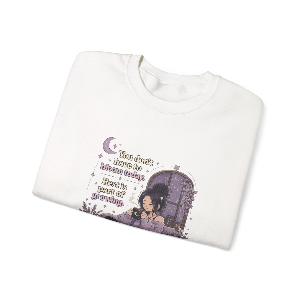 Cozy Witchy Girl Crewneck Sweatshirt — "The Moon...knows she..." Graphic