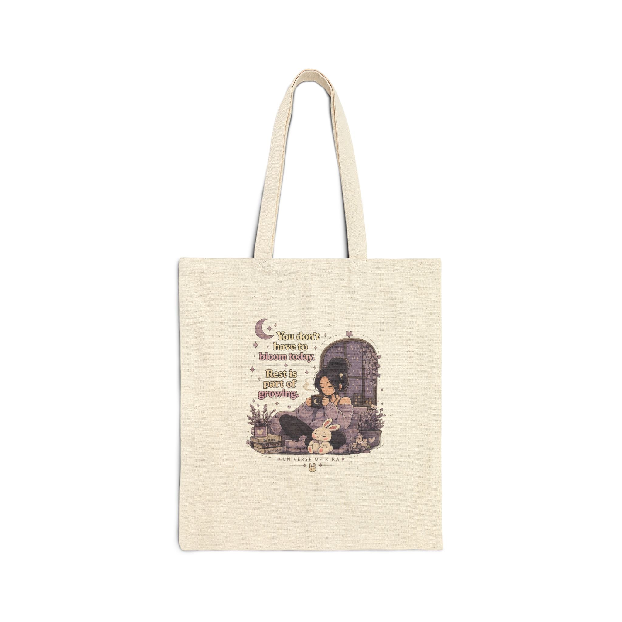 Canvas Tote Bag — Cozy Witch Illustration with ‘This Isn’t Happening’ Quote