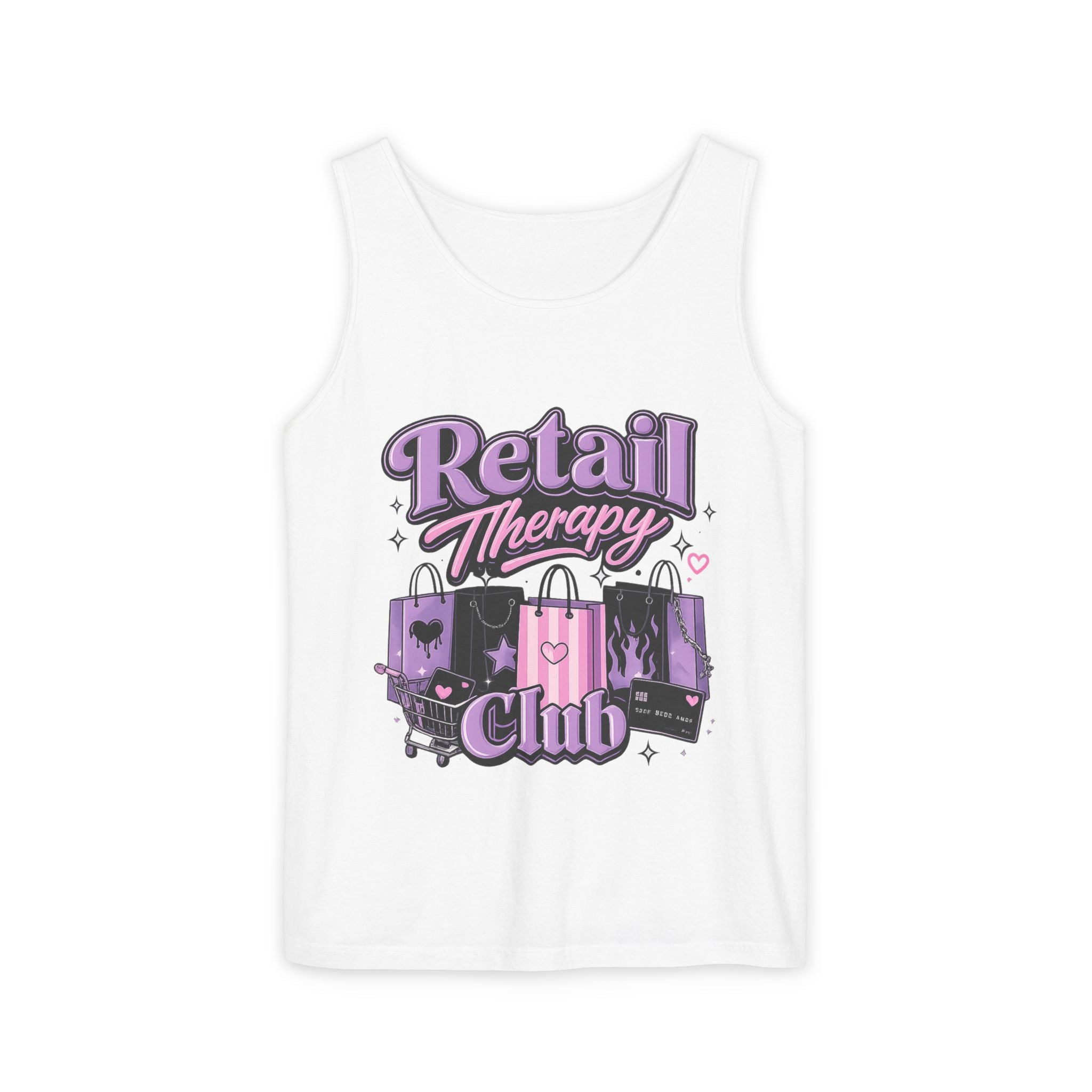 Retail Therapy Club Tank Top — Funny Shopping Lovers Graphic Tank