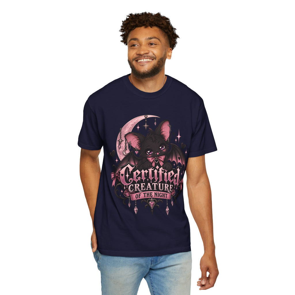 Certified Creature of the Night T-Shirt — Goth Bat Graphic Tee