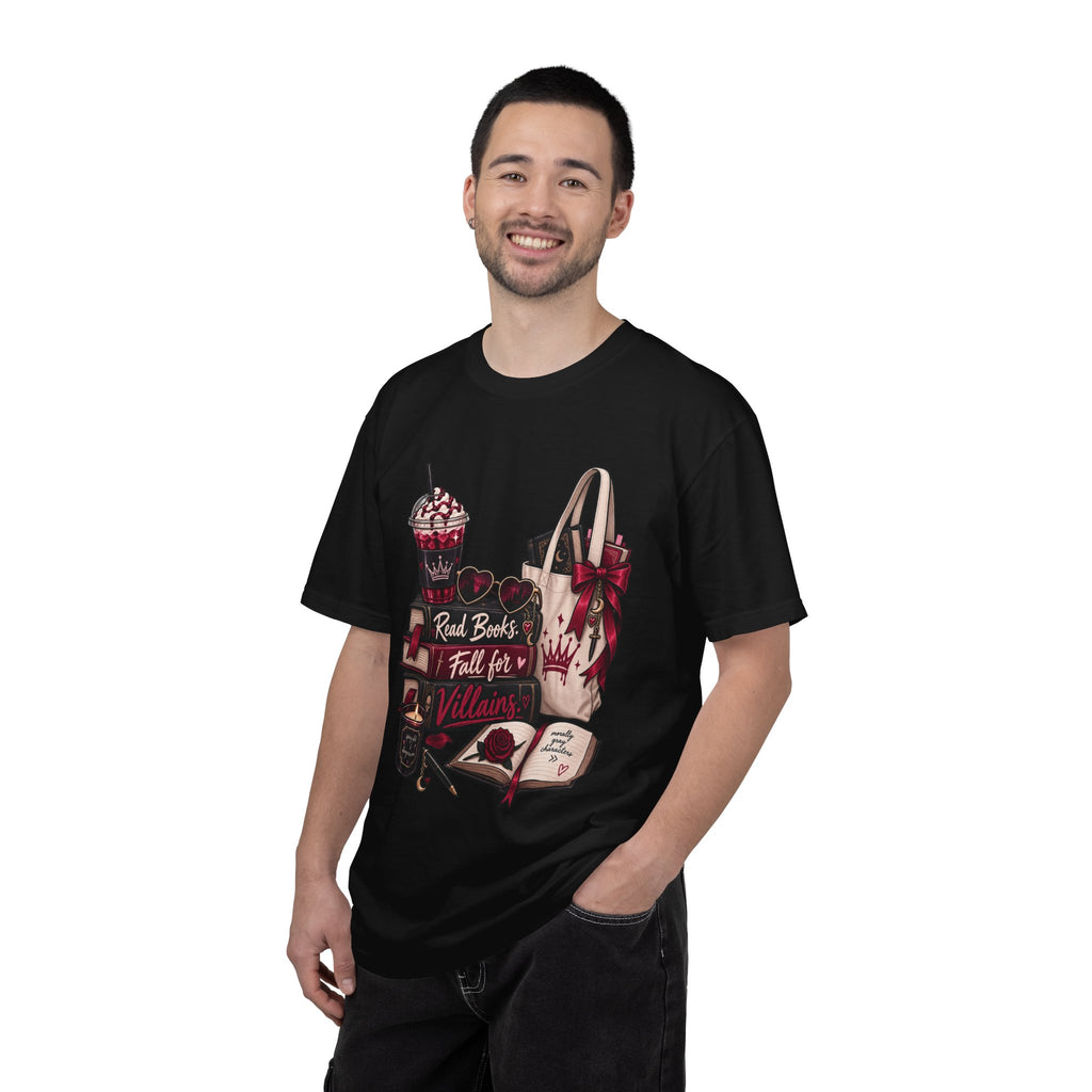 Bookish Villains Graphic T-Shirt — "Read Books I Fall for Villains"