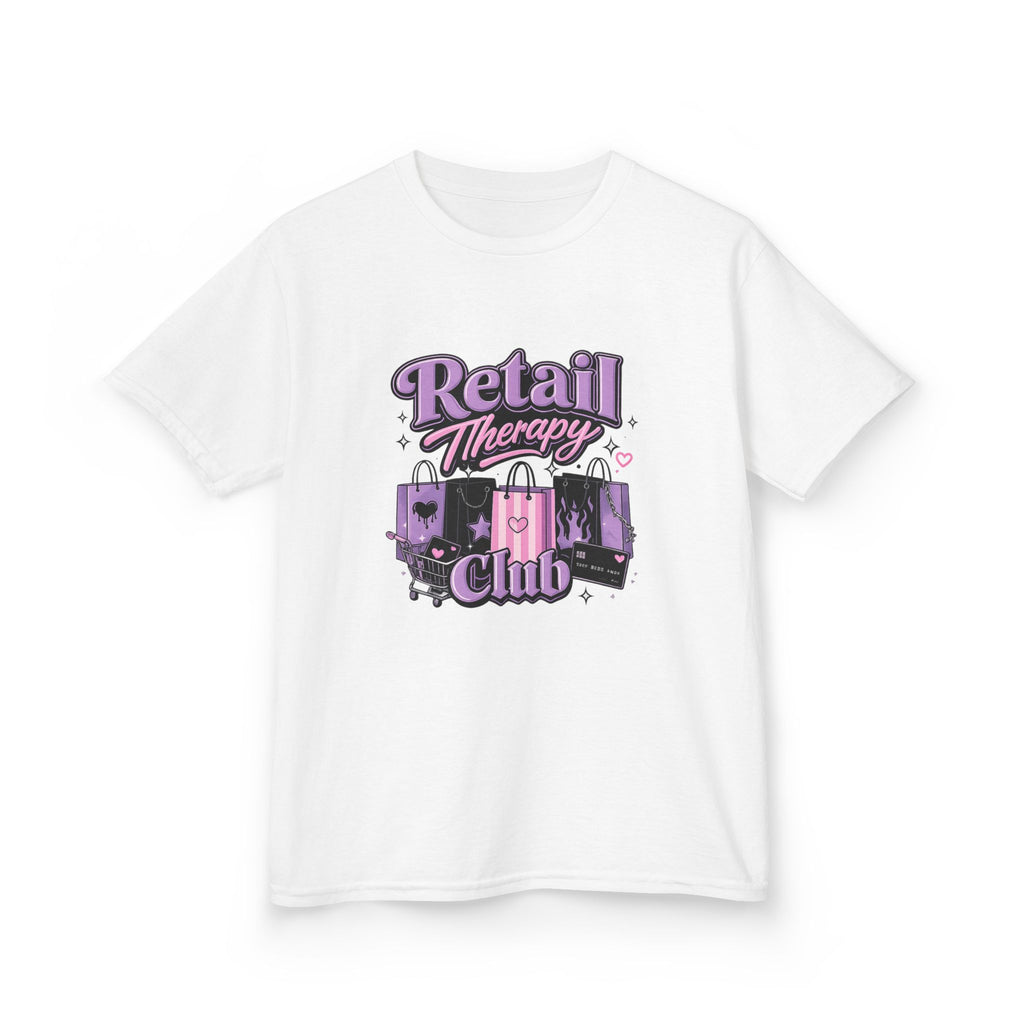 Kids Tee — "Retail Therapy Club" Cute Shopping Shirt