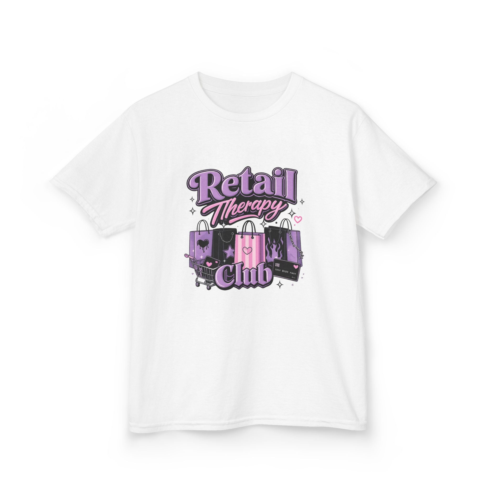 Kids Tee — "Retail Therapy Club" Cute Shopping Shirt