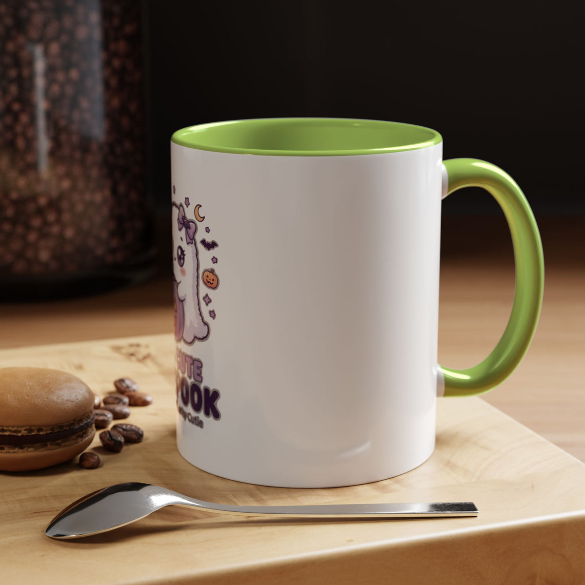 Too Cute to Spook Coffee Mug — Halloween Ghost Pumpkin Accent Mug (11/15oz)