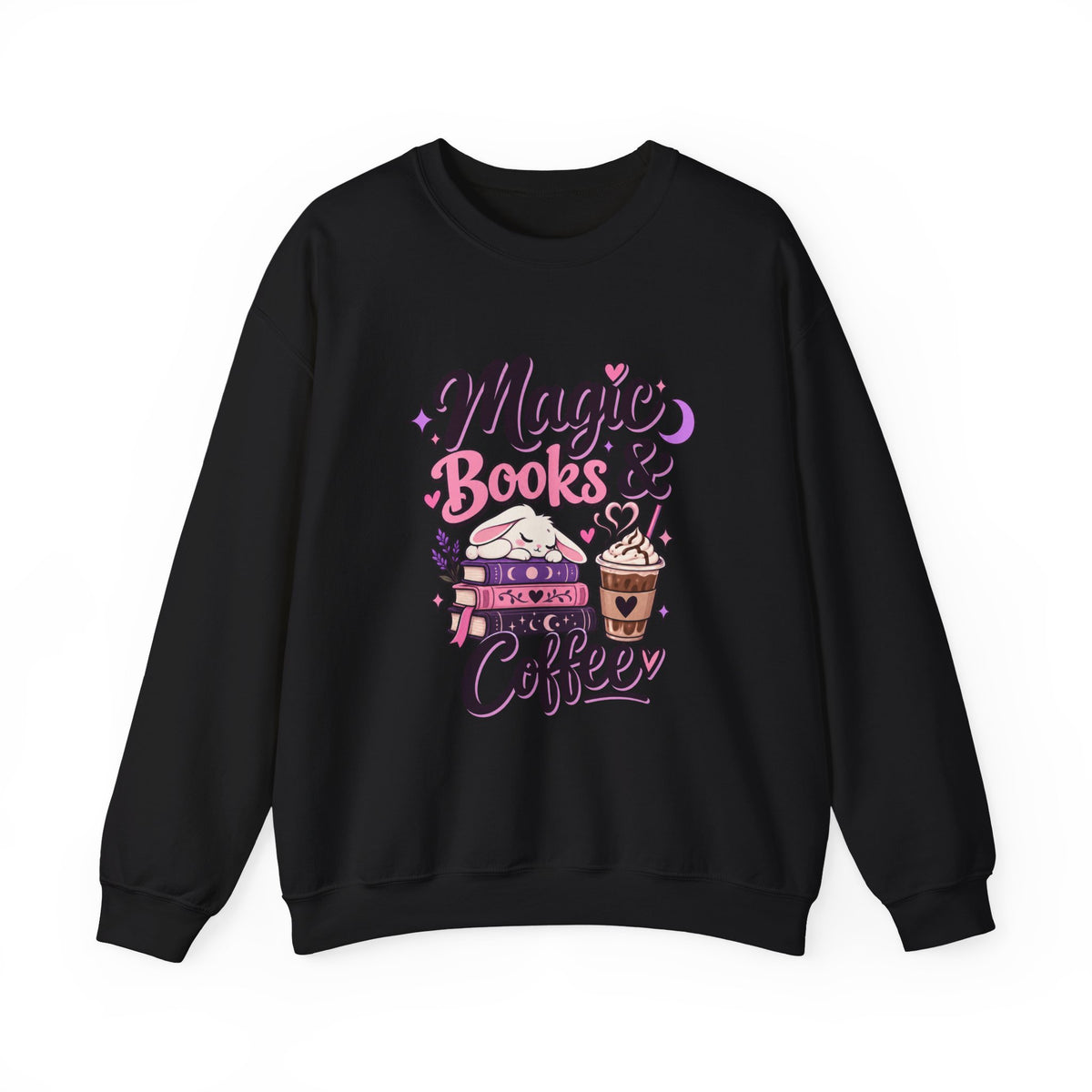 Sweatshirt — "Magic, Books & Coffee" Cozy Reading Crewneck
