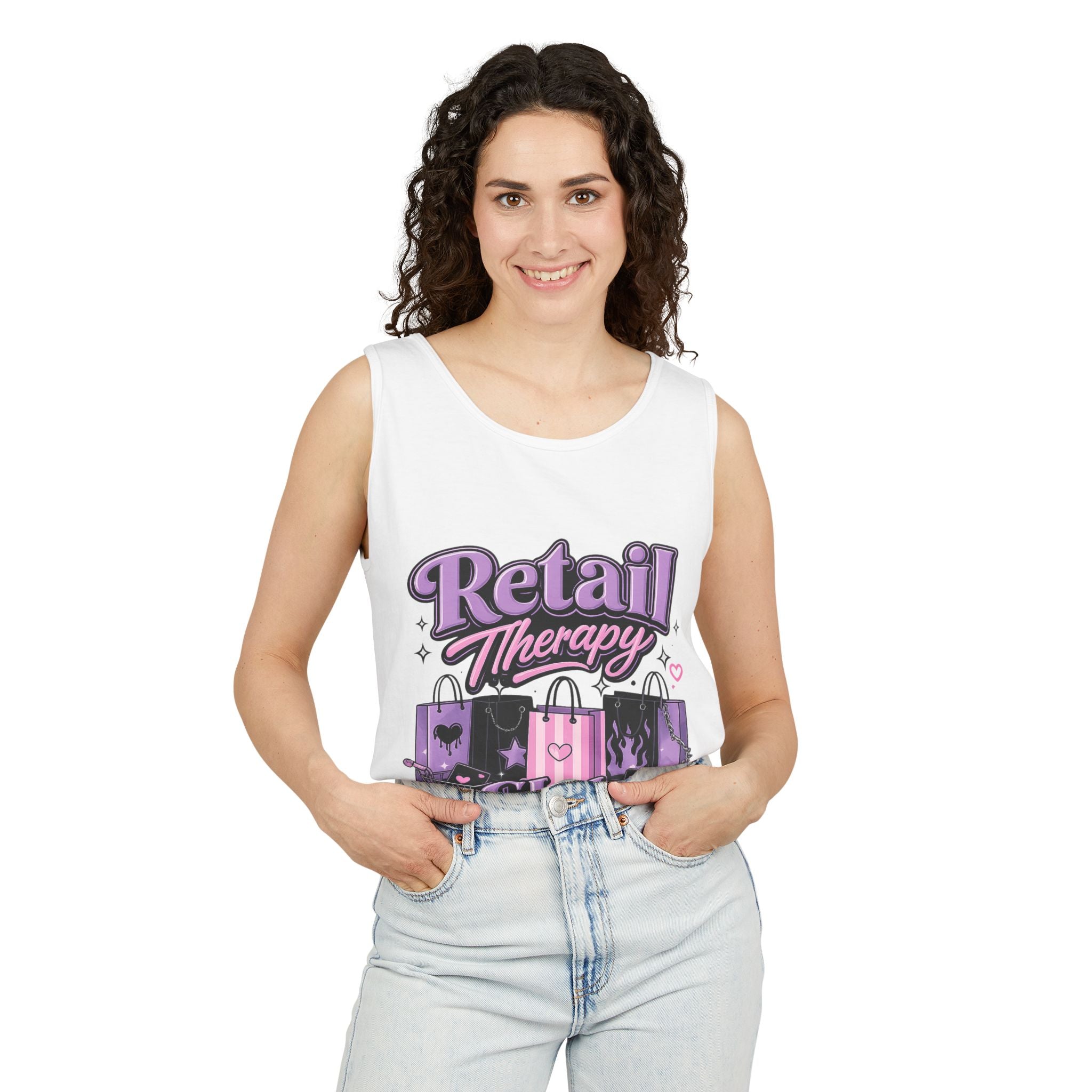 Retail Therapy Club Tank Top — Funny Shopping Lovers Graphic Tank
